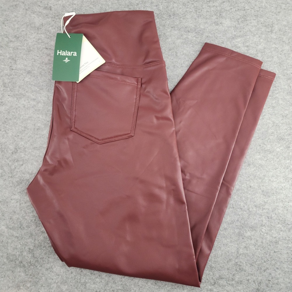 NWT Halara Large | Red Burgundy 7/8 High Waisted Yoga Leggings Womens